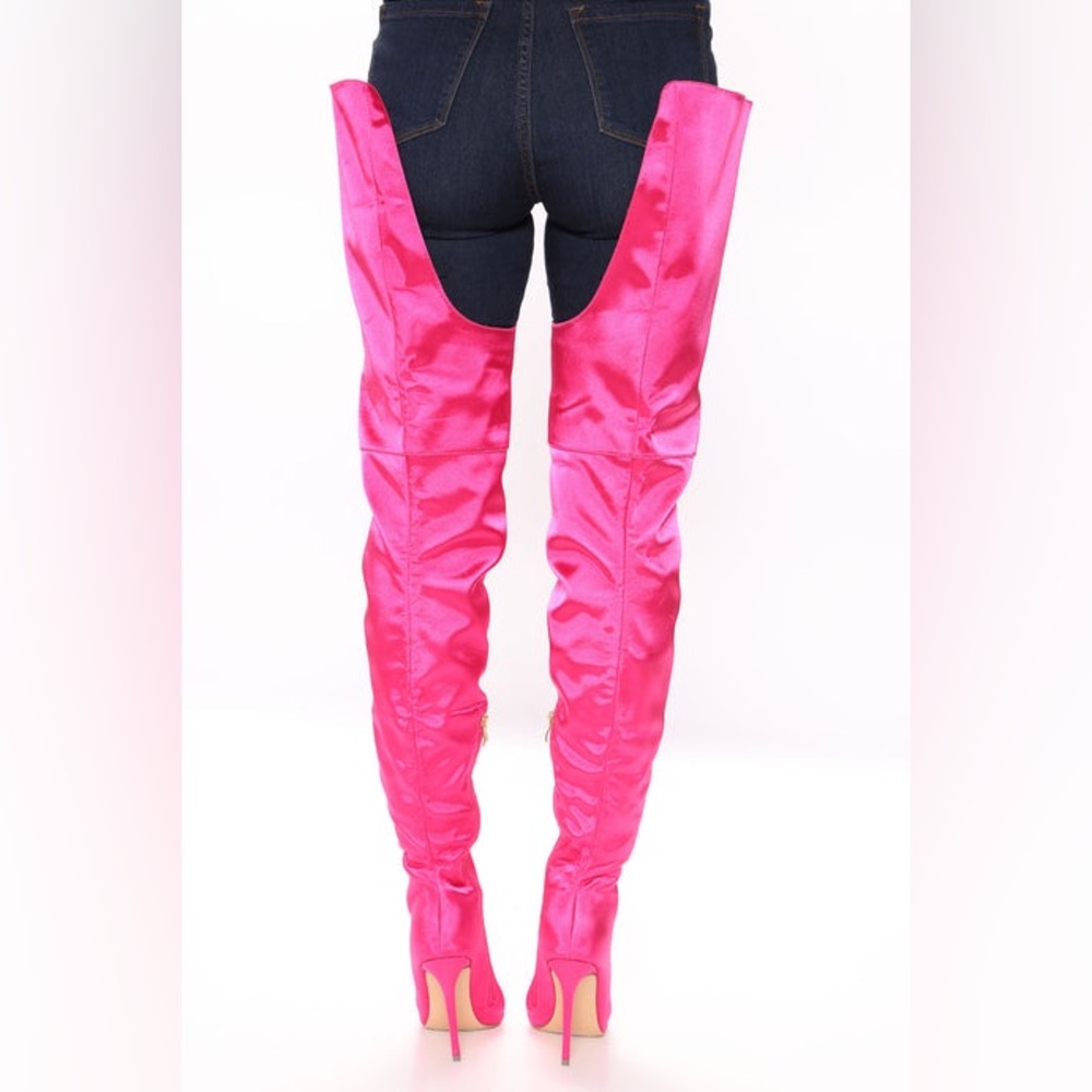 Fashion nova Pink Over-the-Knee Women's Boots - Picture 3 of 11